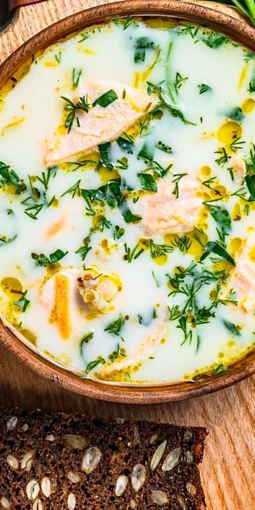 creamy salmon soup